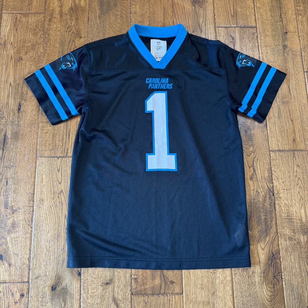 Carolina Panthers Cam Newton On Field Jersey Youth L 10/12 Black NFL